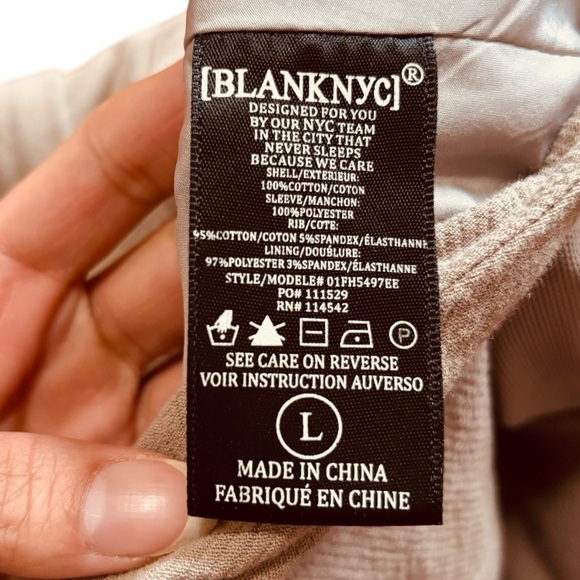 Blank NYC Beige Tan Moto-Style Jacket – Size Large - Picture 10 of 11